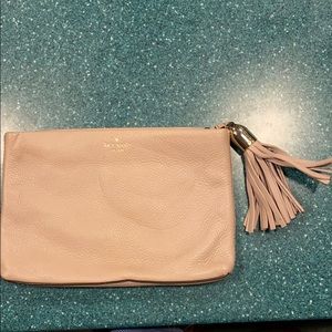 Kate Spade Grey Pebble Leather Clutch